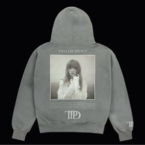 Taylor Swift The Tortured Poets Department Gray Hoodie -Size Large-